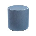 Round Upholstered Pouf in Fabric and Contrasting Edge Made in Italy - Fulmine