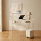 Practical Freestanding Desk in Transparent Plexiglass Made in Italy - Ghea Viadurini