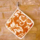 Potholders of Italian Art in Pure Linen with Hand Print Single Piece - Brands Viadurini