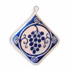 Potholders of Italian Art in Pure Linen with Hand Print Single Piece - Brands Viadurini