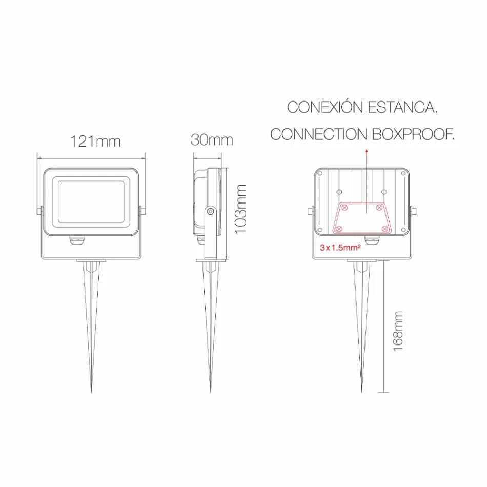 4 Pieces Corten Aluminum Outdoor Led Spotlight Projector - Light Blue Viadurini