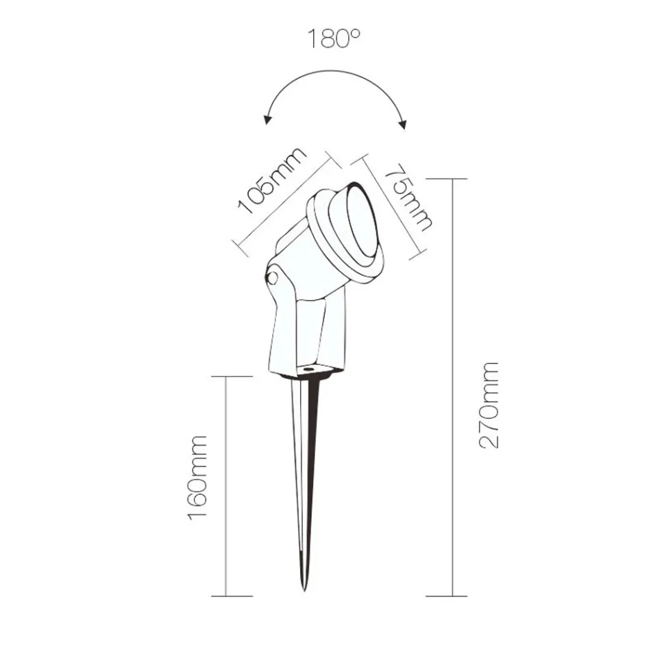 Outdoor Led Spotlight in Matt Black Aluminum 4 Pieces - Oliver Viadurini