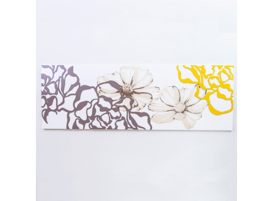 Painting with Peony Flowers Made with Laser Made in Italy - Freya Viadurini