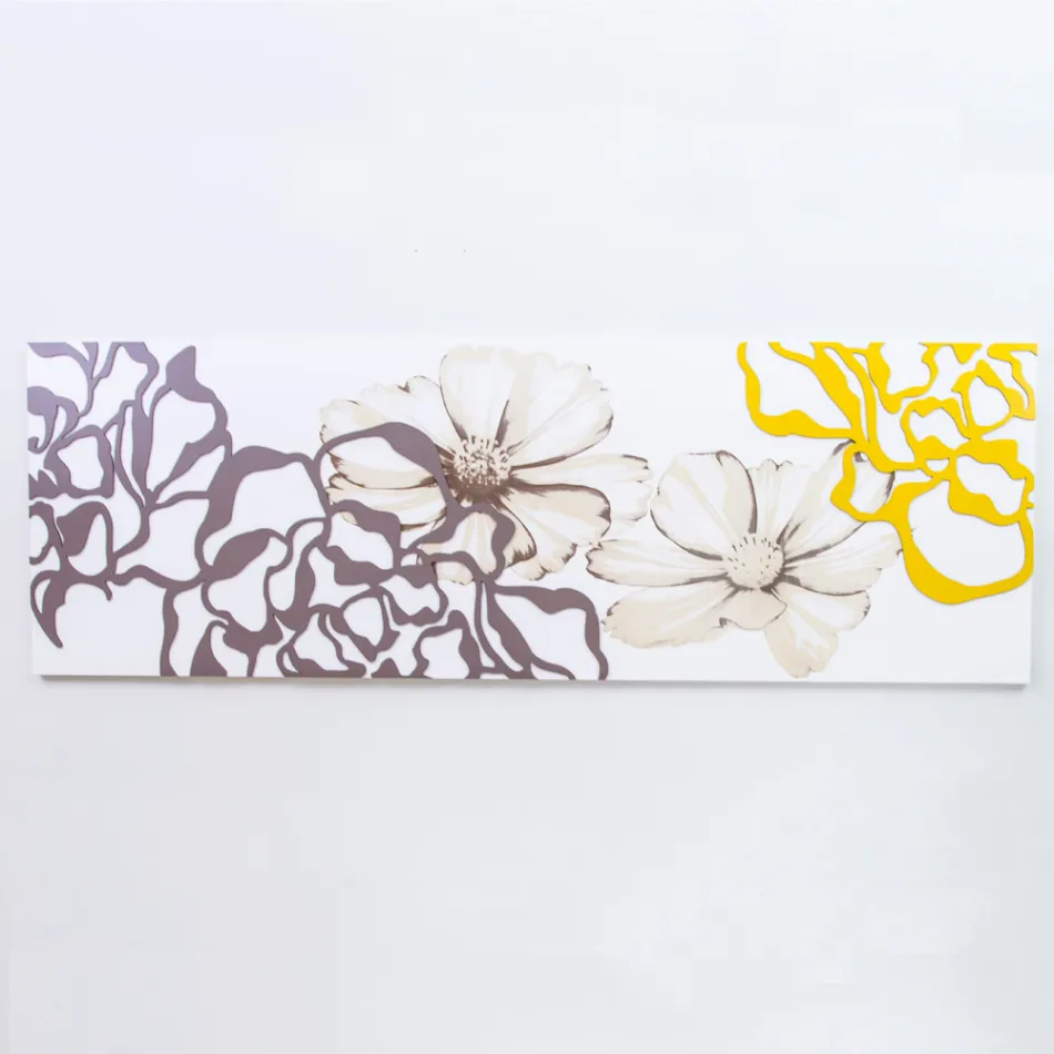 Painting with Peony Flowers Made with Laser Made in Italy - Freya Viadurini