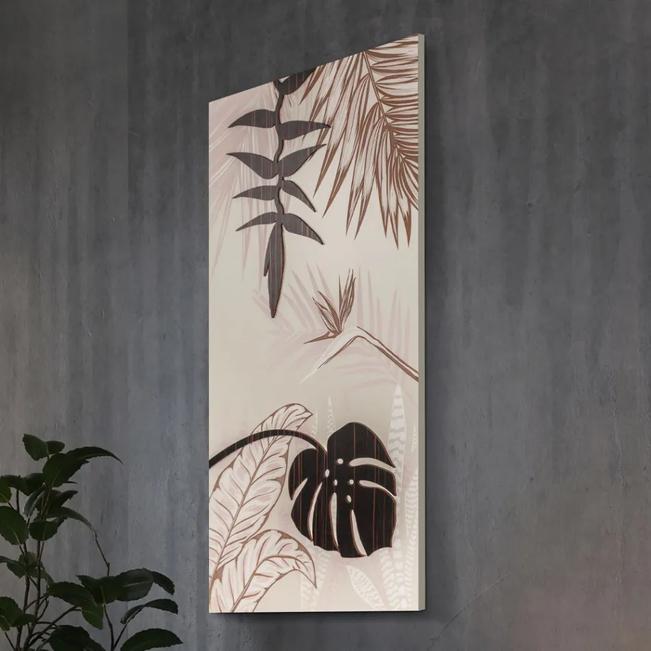 Painting with Tropical Motif Made with Laser Made in Italy - Saeko Viadurini