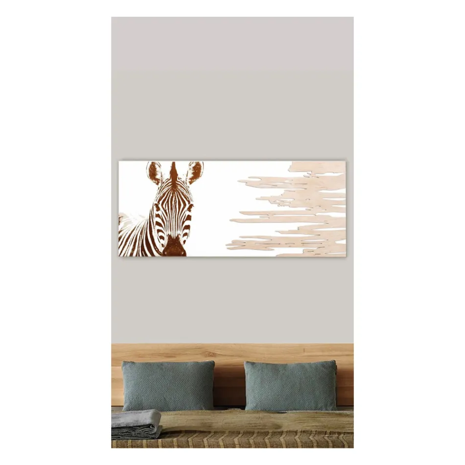 Painting with Zebra Made with Laser Made in Italy - Yuuka Viadurini