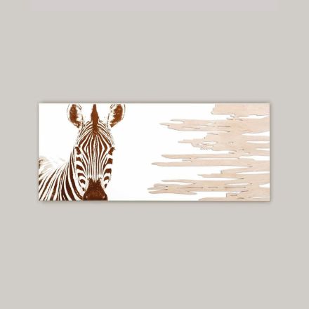 Painting with Zebra Made with Laser Made in Italy - Yuuka Viadurini