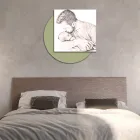 Wooden picture with print of father kissing his son Made in Italy - Belgium Viadurini