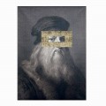 Printed Canvas Wall Picture with Gold Leaf Detail Made in Italy - Vinci