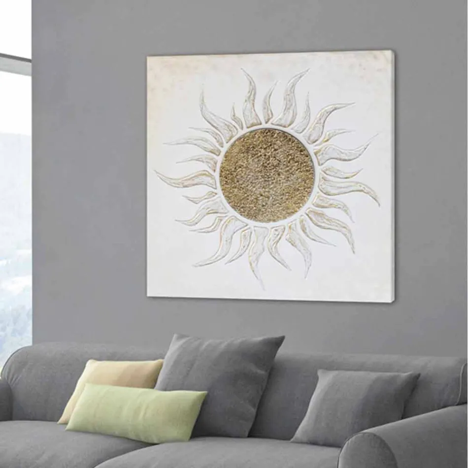 Framework for living room with hand-made decorations and ivory structure Luis Viadurini