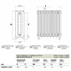 Retro hydraulic cast iron radiator with 3 columns Tiffany by Scirocco H Viadurini