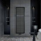 Hydraulic Bathroom Towel Warmer Radiator Graphite Steel - Shadow by Scirocco Viadurini