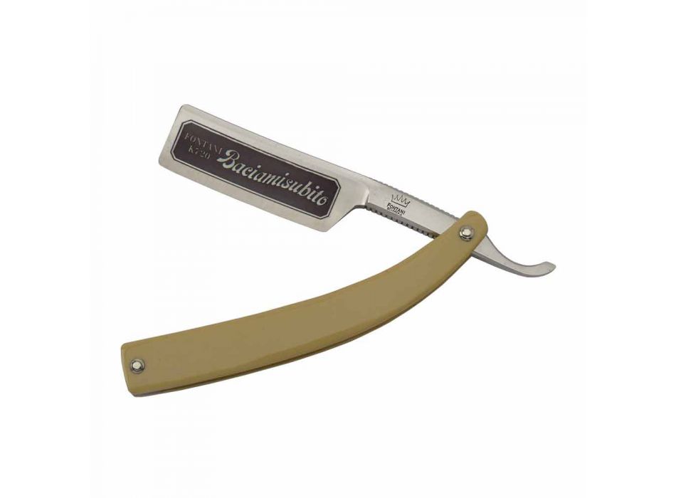 Freehand Shaving Razor in Steel and Ivory Resin Made in Italy - Mello Viadurini
