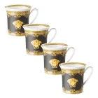 Rosenthal Versace I Love Baroque 4 Glasses with Porcelain Handle - Baroque Viadurini