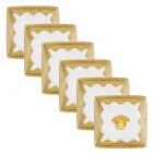 Rosenthal Versace I Love Baroque 6 Flat Square Porcelain Bowls - Baroque Viadurini