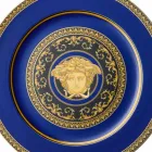 Rosenthal Versace Medusa Blue Plate placeholder of porcelain design Viadurini