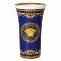Rosenthal Versace Medusa Blue porcelain vase 34 cm, modern design