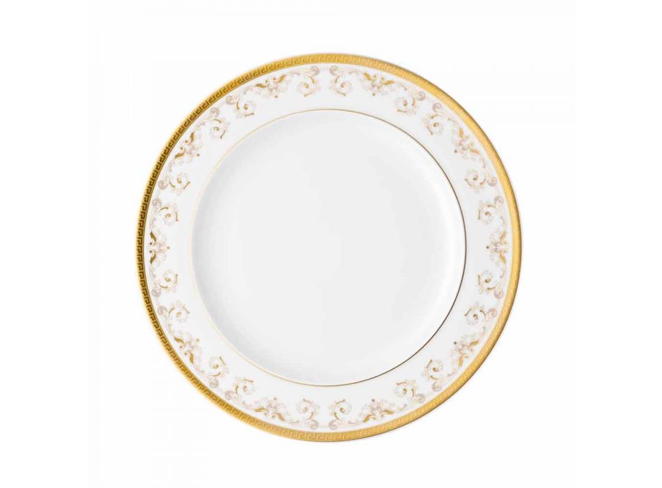 Rosenthal Versace Medusa Gala Gold Flat plate 27cm porcelain design Viadurini