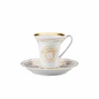 Rosenthal Versace Medusa Gala Gold set espresso cups 6pc porcelain Viadurini