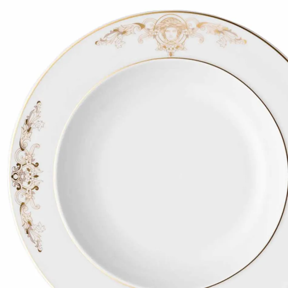 Rosenthal Versace Medusa Gala 22cm soup plate in porcelain design Viadurini