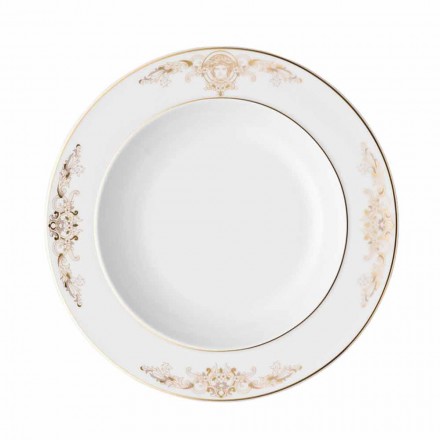 Rosenthal Versace Medusa Gala 22cm soup plate in porcelain design Viadurini