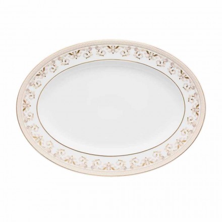 Rosenthal Versace Medusa Gala Oval plate 34cm of porcelain design Viadurini