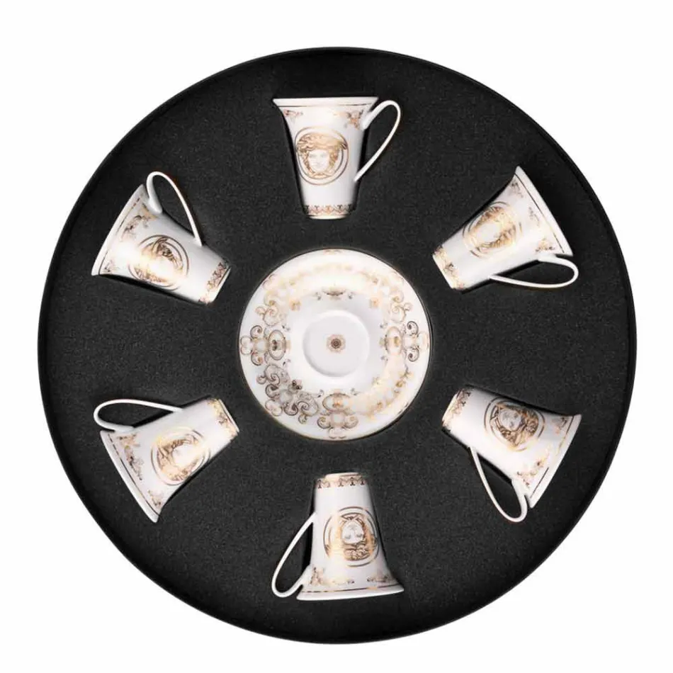Rosenthal Versace Medusa Gala set espresso cups 6 pieces in porcelain Viadurini