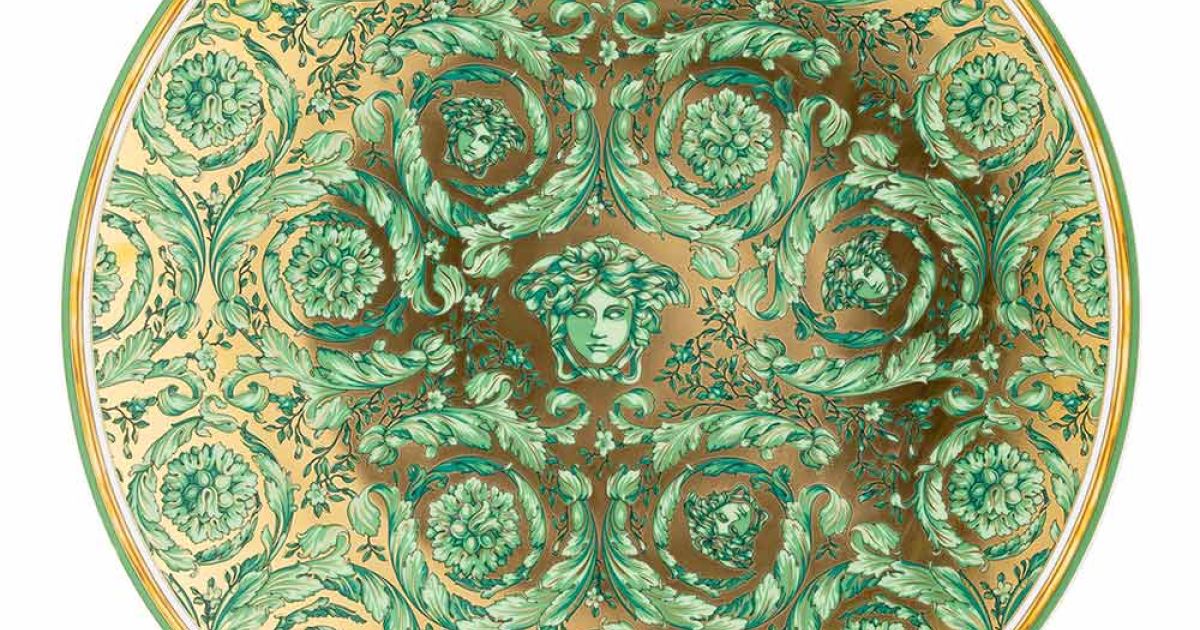 Rosenthal Versace Medusa Garland Green Christmas Plate 33 cm