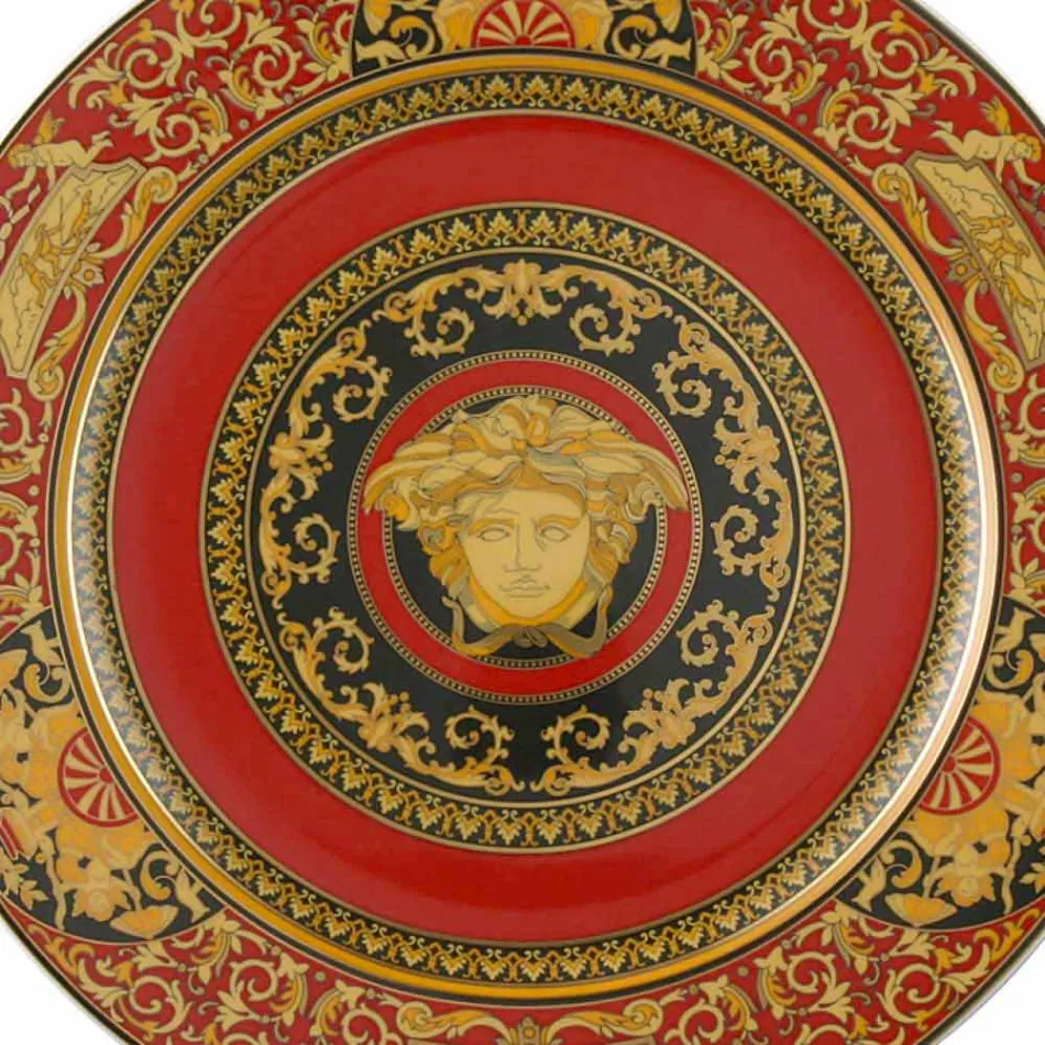 Rosenthal Versace Red Medusa Plate holder 30cm in porcelain Viadurini
