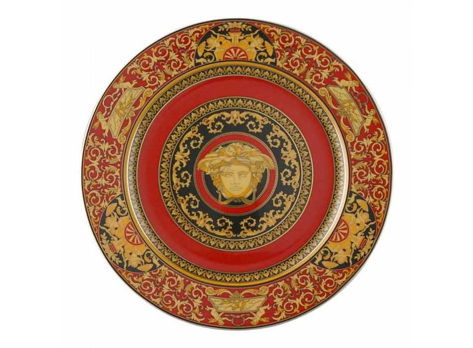 Rosenthal Versace Red Medusa Plate holder 30cm in porcelain Viadurini
