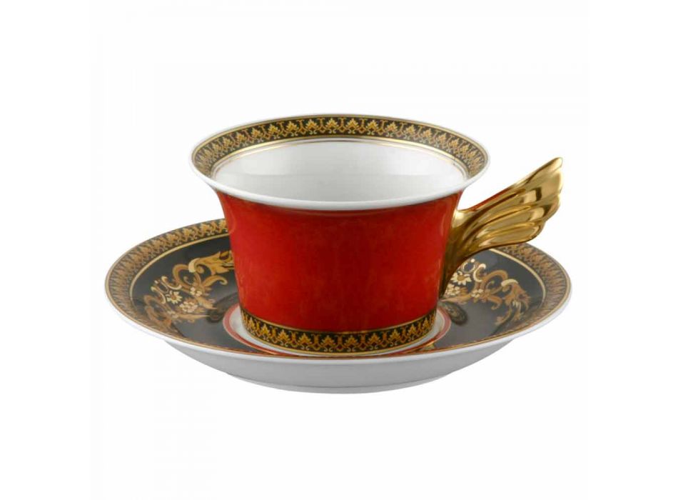 Rosenthal Versace Medusa Red teacup set 6 pieces in porcelain Viadurini