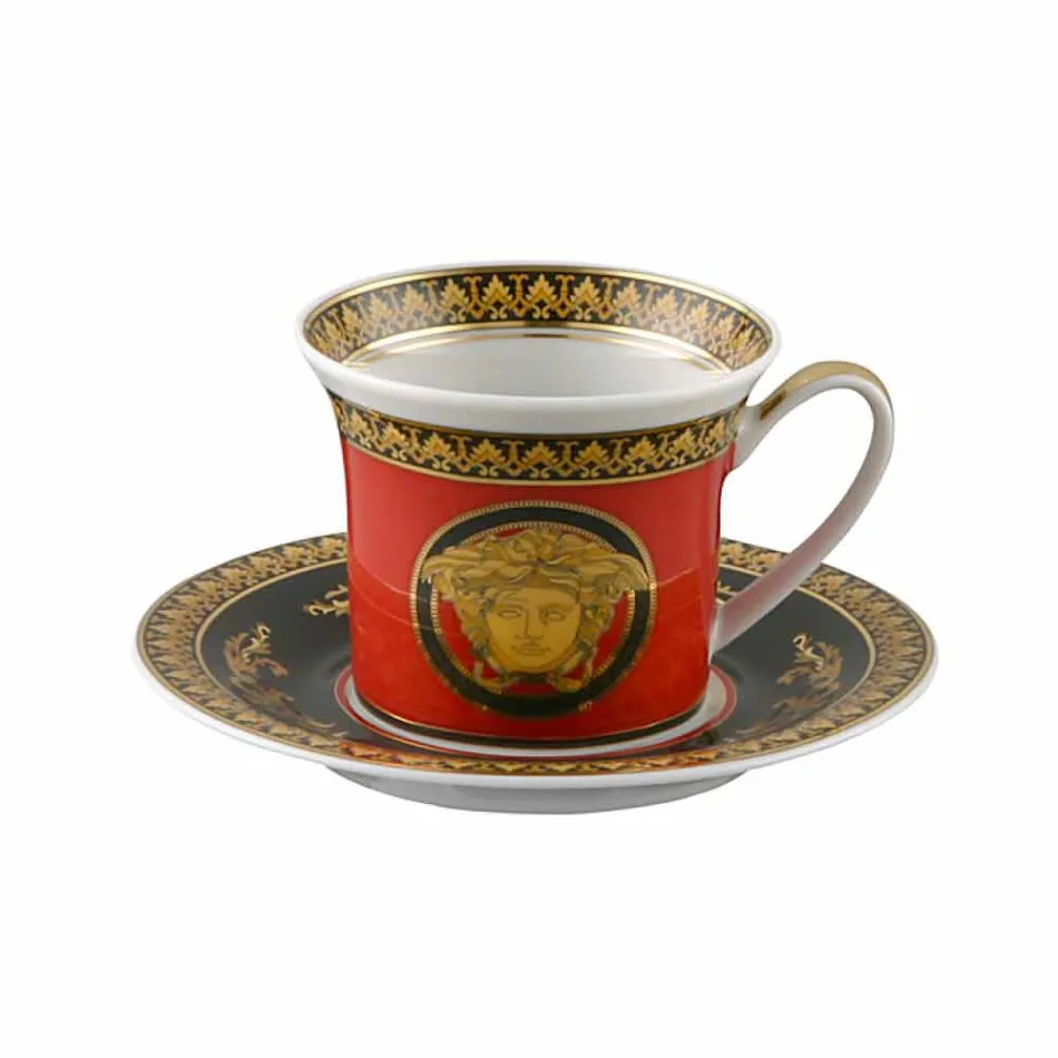 Rosenthal Versace Red Medusa Espresso cup in porcelain design Viadurini