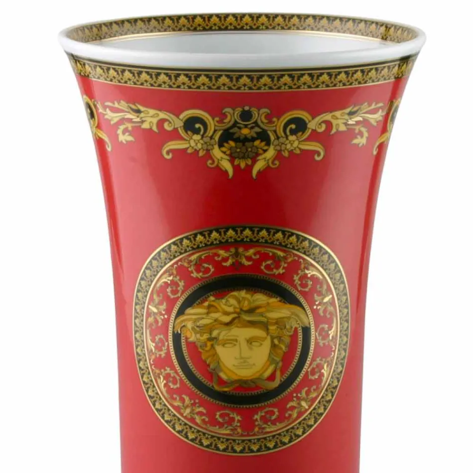Rosenthal Versace Medusa Rosso Modern design porcelain vase 34cm Viadurini
