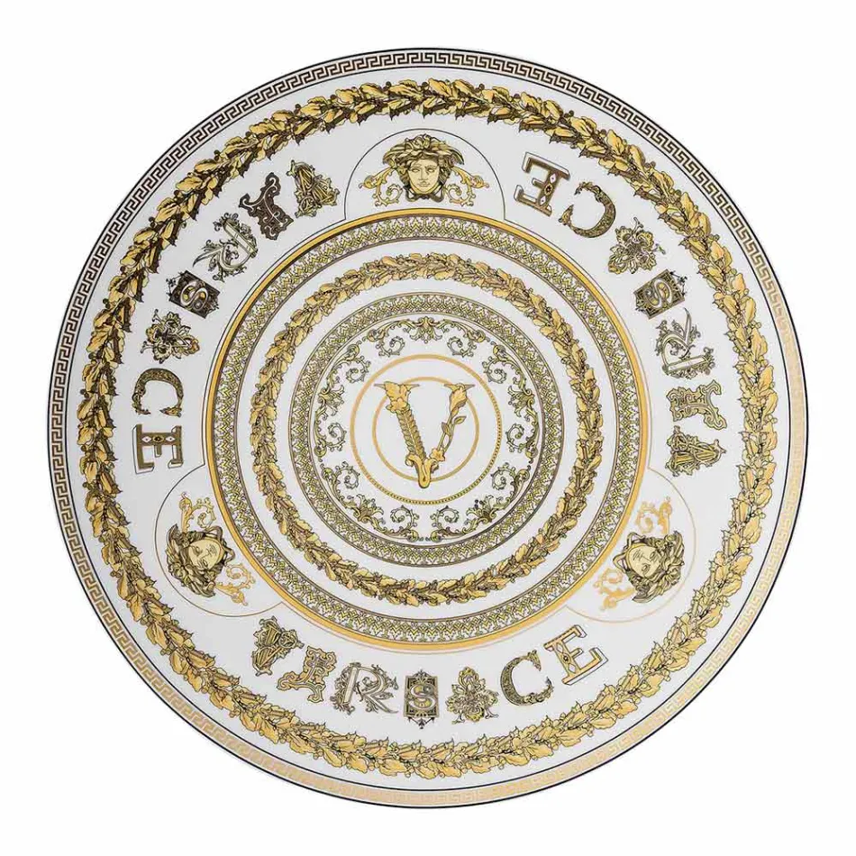 Rosenthal Versace Virtus Gala Placeholder Plate Diameter 33 cm in Porcelain - Baroque Viadurini