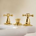 3-Hole Bidet Taps in Brass Made in Italy, Vintage Style - Ursula