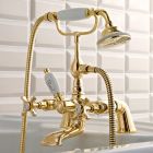 Brass Bathtub Tap with Classic Luxury Style Hand Shower - Fioretta Viadurini