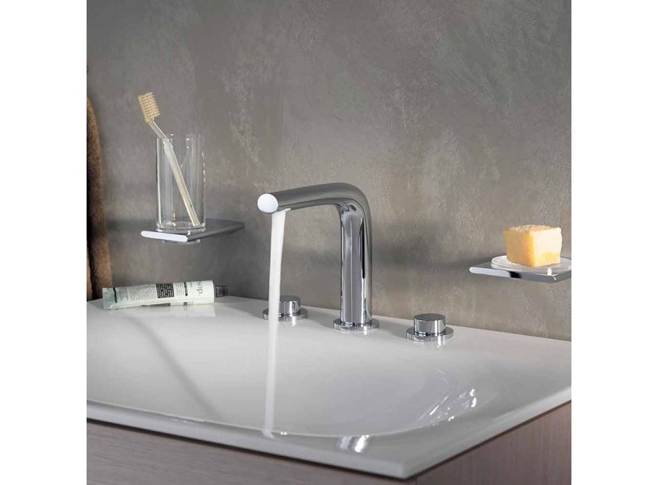 Modern Design Mixer for Basin with 3 Metal Holes Height 15 cm - Pinto