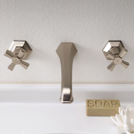 VIntage Design Wall-Mounted Basin Tap in Brass Made in Italy - Silvana Viadurini