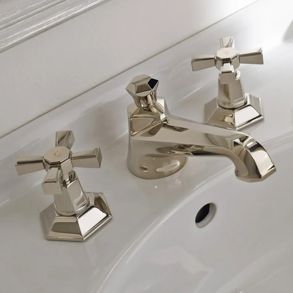 VIntage Design Countertop Basin Tap in Brass Made in Italy - Silvana Viadurini