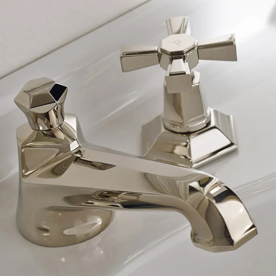 VIntage Design Countertop Basin Tap in Brass Made in Italy - Silvana Viadurini
