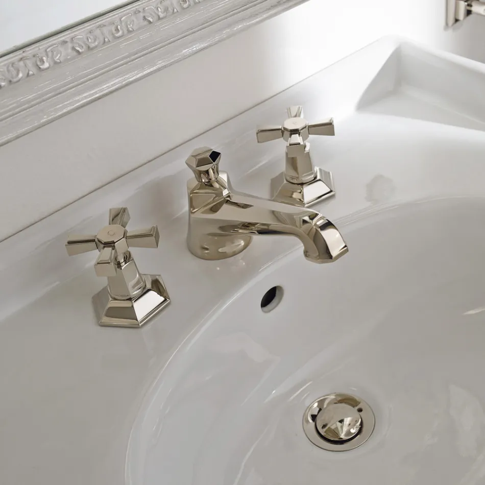 VIntage Design Countertop Basin Tap in Brass Made in Italy - Silvana Viadurini