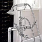 Floor Standing Bathtub Faucet with Brass Shower Made in Italy - Noriana Viadurini
