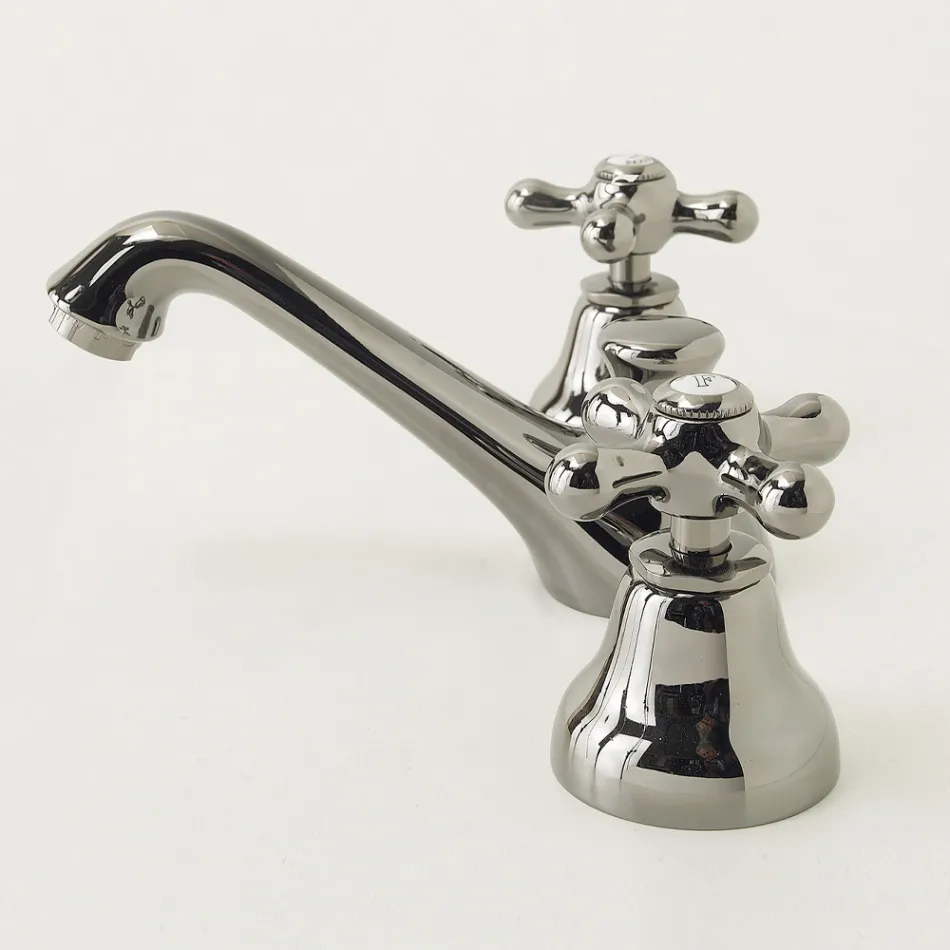 3 Hole Bathroom Sink Tap in Brass with Classic Style Drain - Ercolina Viadurini