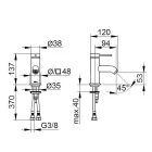Single Lever Basin Mixer Tap Brass Round Design - Antilio Viadurini