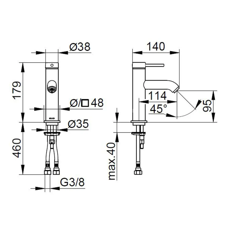 Single Lever Basin Mixer Tap Brass Round Design - Antilio Viadurini