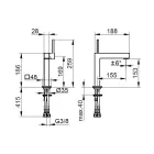 Square Design Brass Single Lever Basin Mixer Tap - Erik Viadurini
