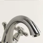 Single Hole Bathroom Sink Tap in Brass with Classic Style Drain - Ercolina Viadurini