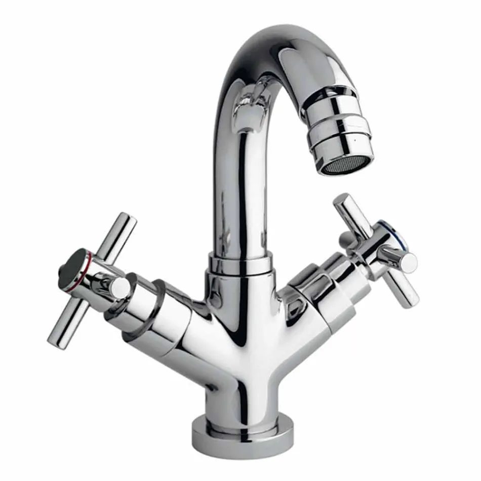 Single Hole Bidet Tap with Chrome Brass Drain Made in Italy - Zumbo Viadurini