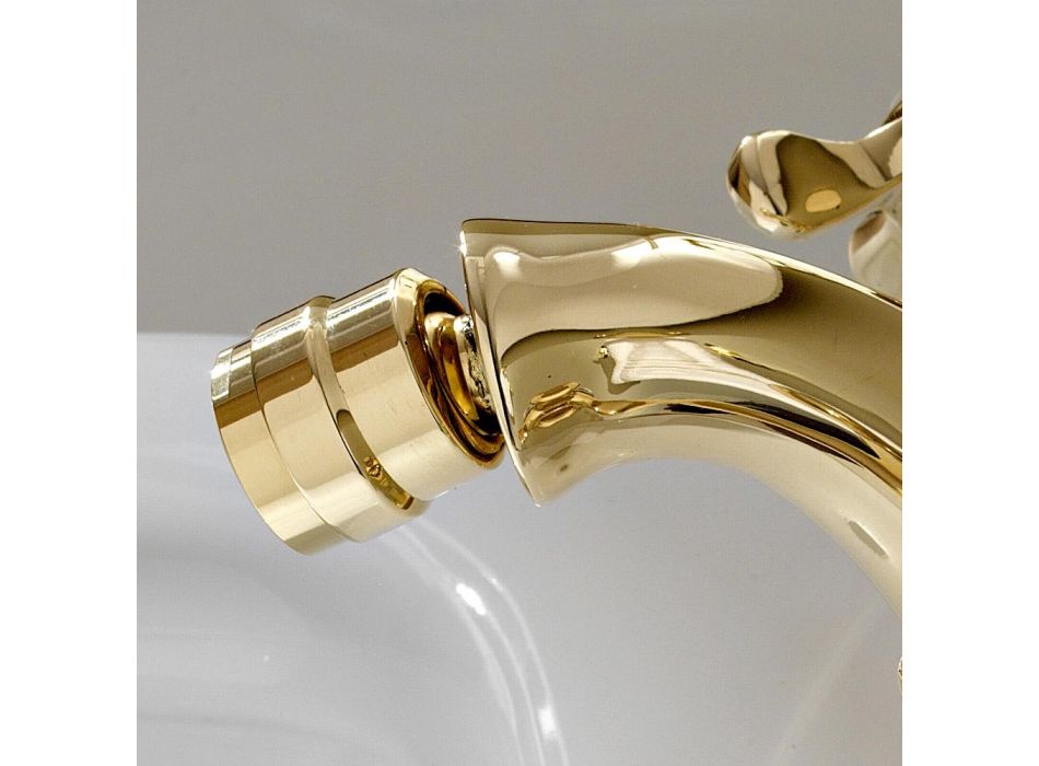 Brass Single Hole Faucet for Bidet Classic Butterfly Handles - Fioretta