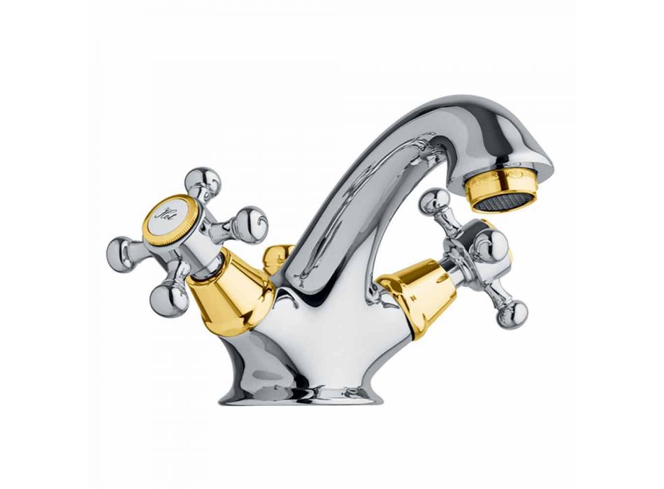 Single-Hole Brass Bathroom Basin Faucet with Made in Italy Drain - Lisca Viadurini